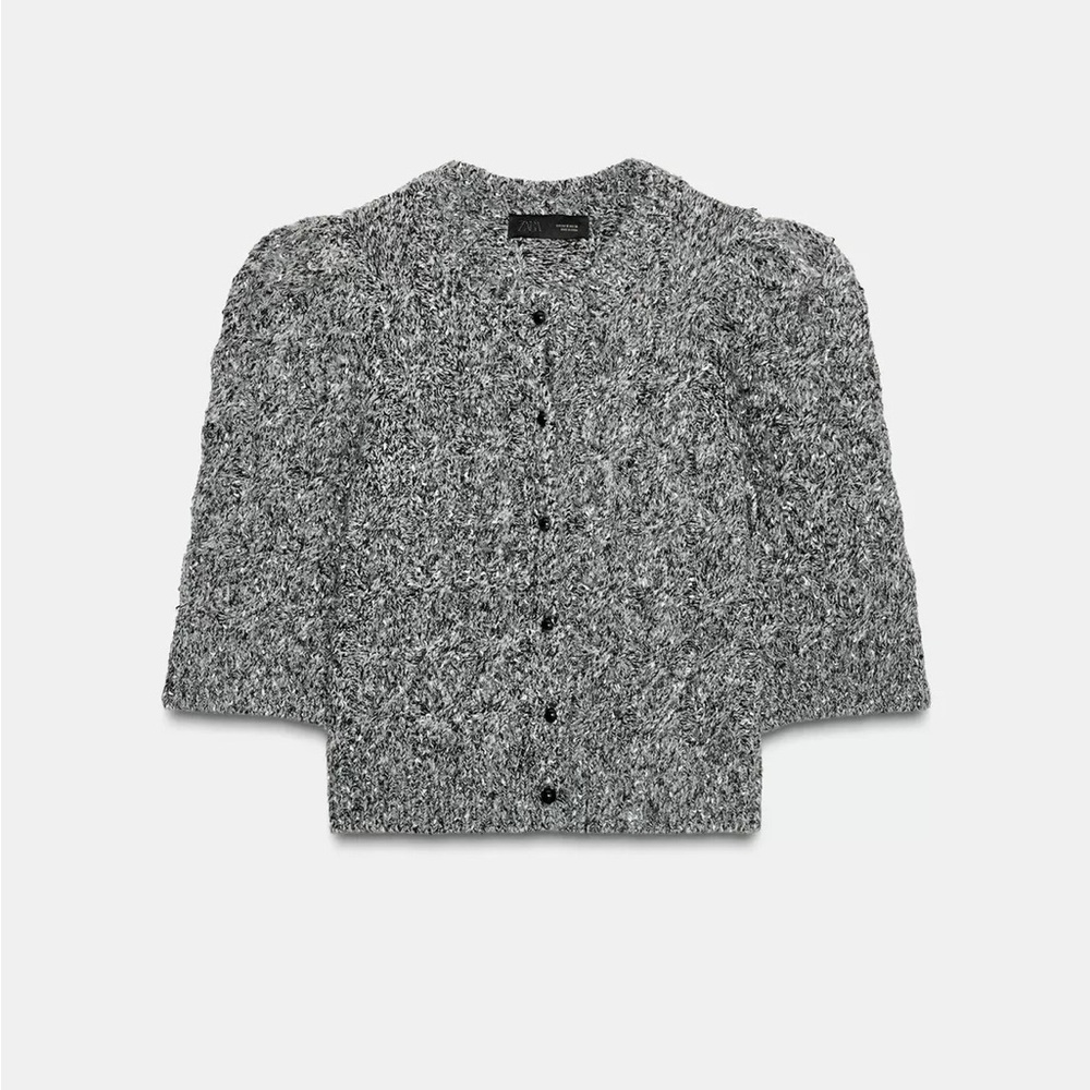 ZARA CARDIGAN WITH PUFF SLEEVES